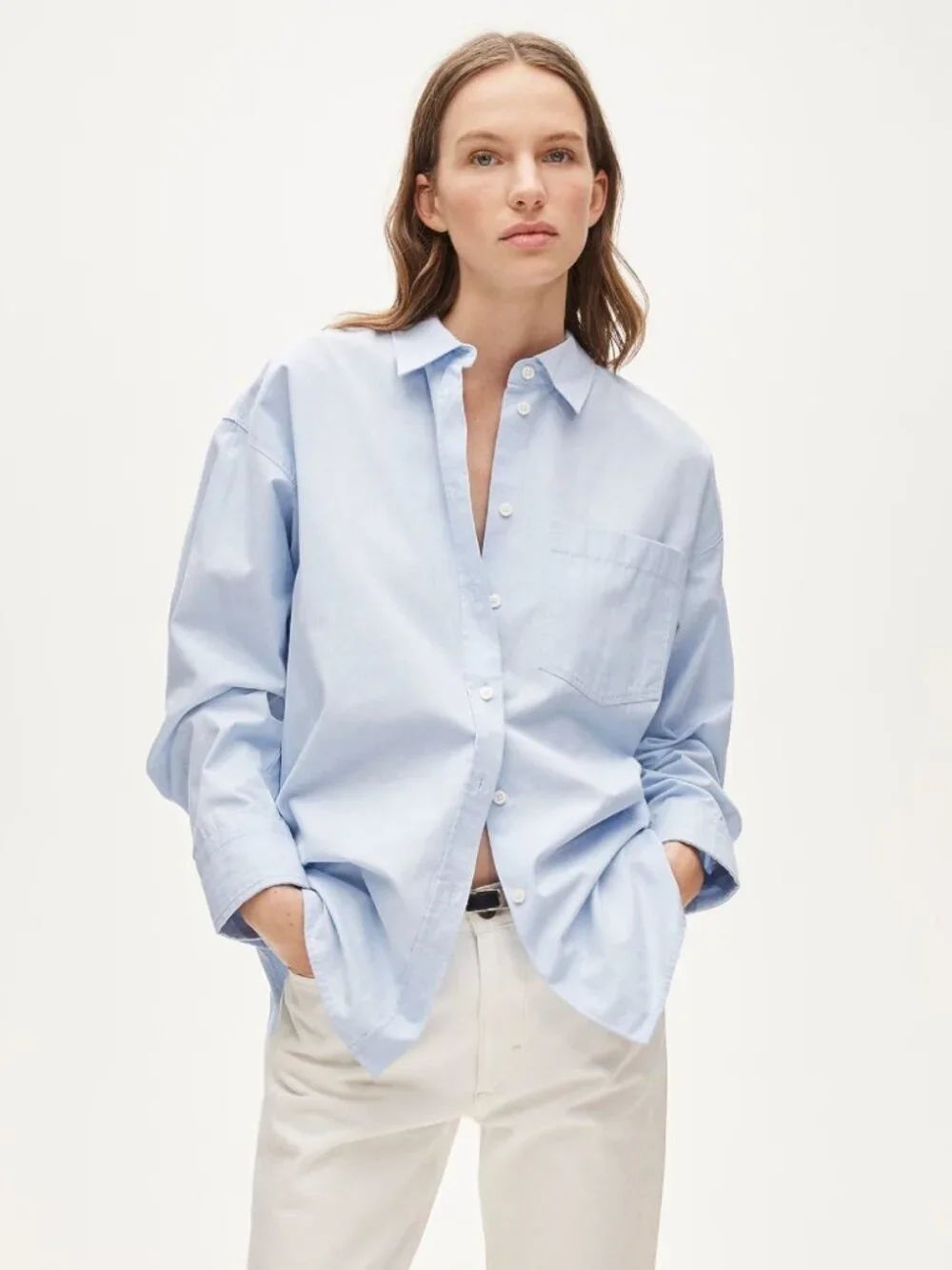 NWT J. Crew Étienne Oversized Button-up Shirt Lightweight Oxford Blue Eoe Size S